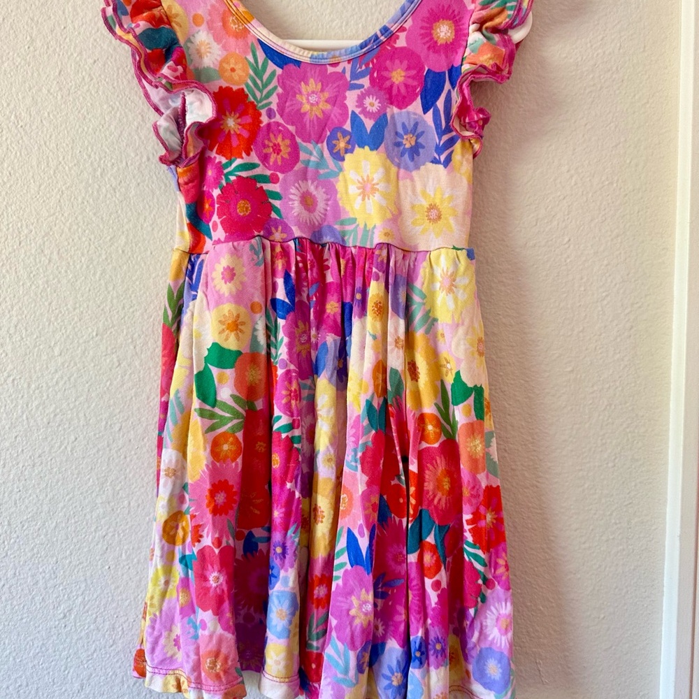 Little Sleepies Rainbow Blooms Twirl Dress 3T